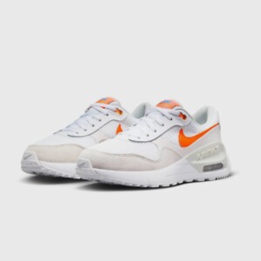 Nike AirMax SYSTM White and Orange Youth 6.5